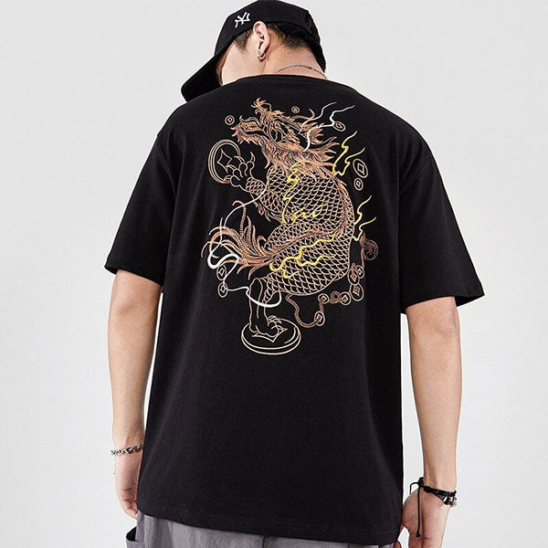 Tee Shirt Dragon Chinoise Broderie