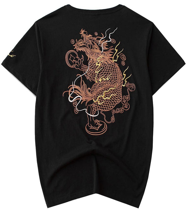 Tee Shirt Dragon Chinoise Broderie