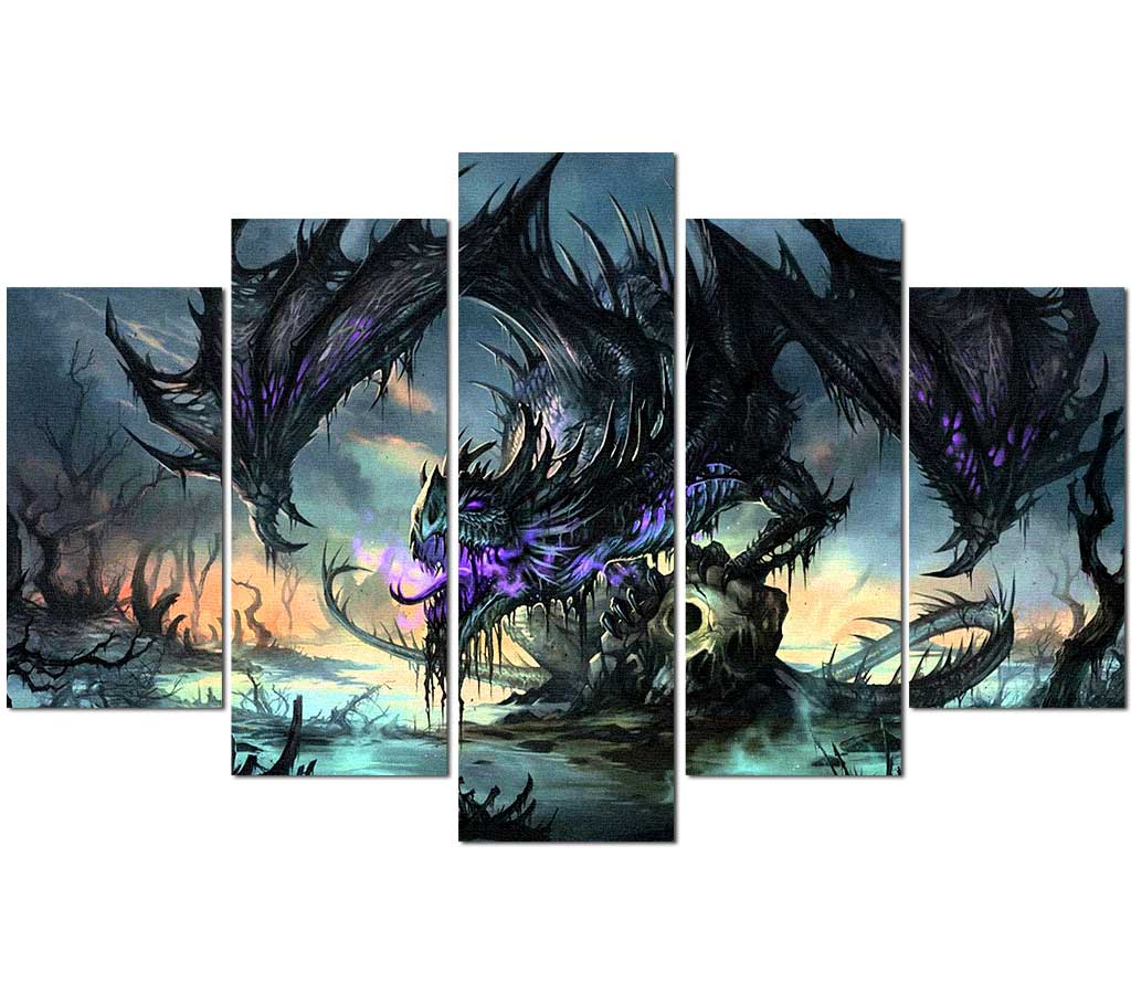 toile peinture dragon