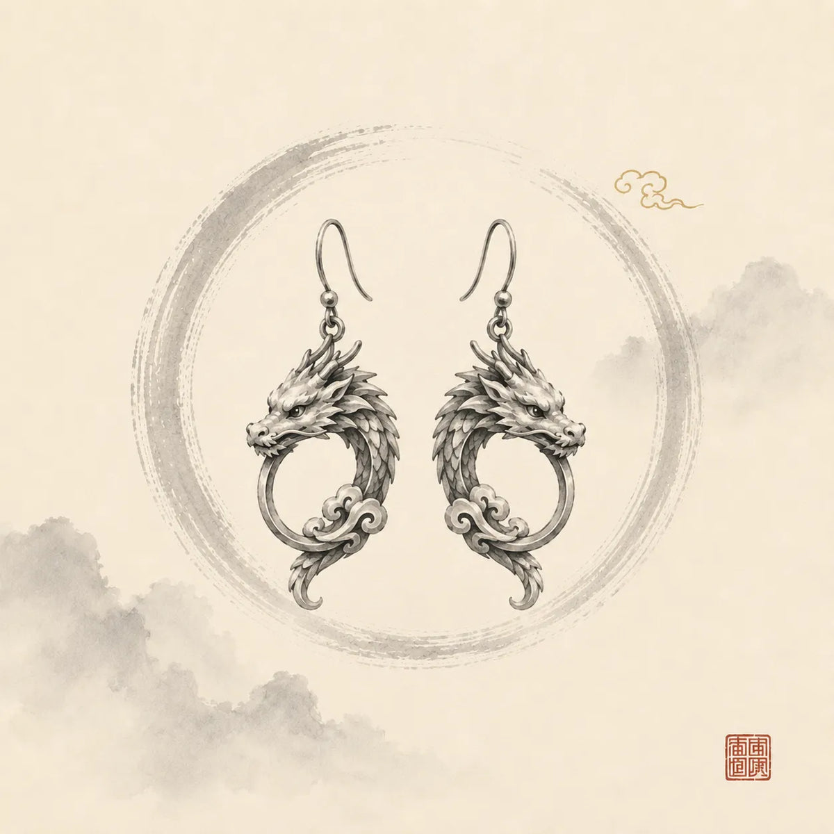 Boucles d'oreilles dragon