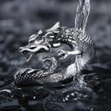 Bague dragon argent hypoallergénique style fantasy homme femme