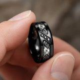Anneau de Dragon celtique acier inoxydable 316l noir