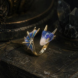 anneau dragon bleu légendaire style féérique