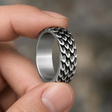 bague draconique acier look motard