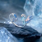 bague draconique argent zircon émail