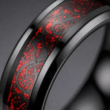 bague draconique noire style celtique premium