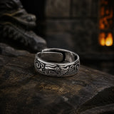 bague draconique redimensionnable argent