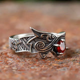 bague draconique zircon rouge vintage