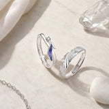 Bague dragon argent détails bleu violet