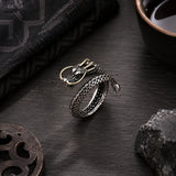 bague dragon argent finition vintage