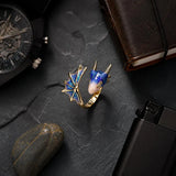 bague dragon bleu ajustable bijou fantastique