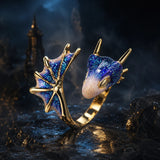 bague dragon bleu fantasy email brillant