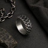 bague dragon homme relief écailleux