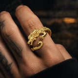 Bague Dragon Or argent 925 plaqué 18K