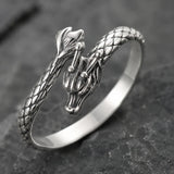 bague dragon vintage cailles sculptées 925