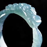 Bague Jade Dragon sculptée en jadéite naturelle du myanmar