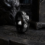 bijou dragon celtique noir style fantasy homme