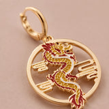 bijou dragon rouge doré style oriental