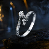 bijou dragon symbolique alliance argent ajustable
