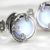 boucles dragon pierre de lune ailes