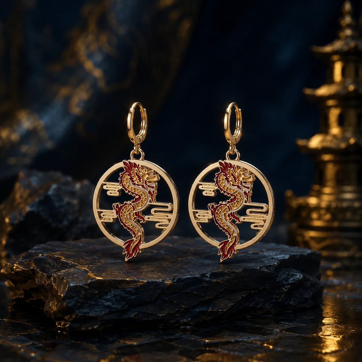 boucles fantasy dragon chinois colorées