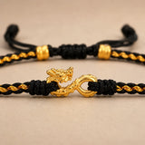 Bracelet Dragon noir doré porte bonheur