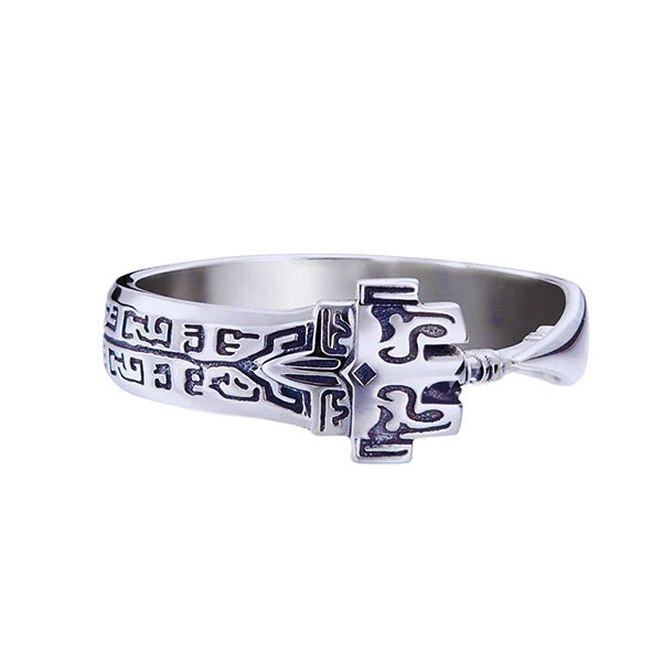 Bague Dragon Épée Runique