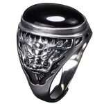 Bague dragon grenat noir