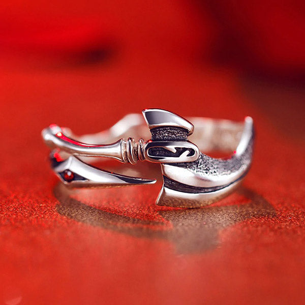 Bague Dragon Oeil Écarlate (Argent)
