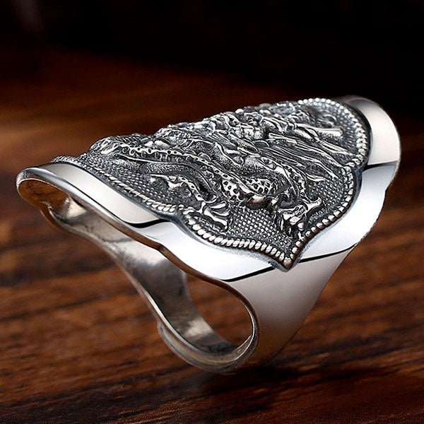 Bague dragon ovale