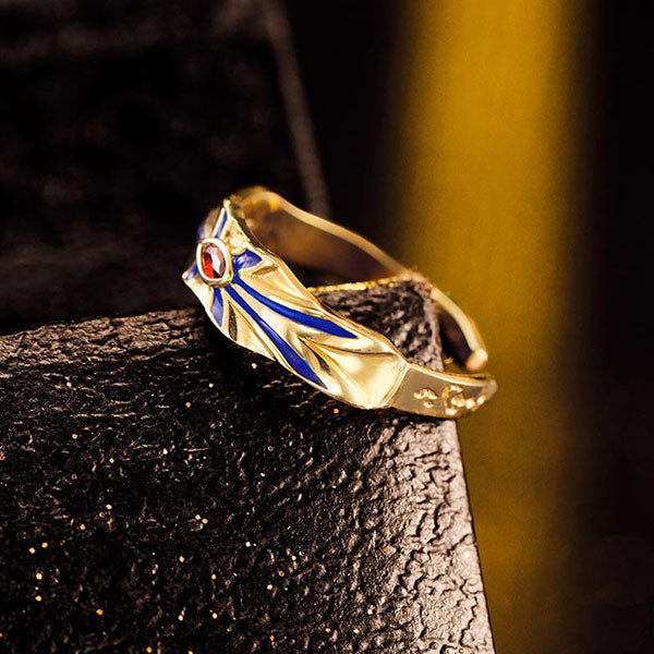 Bague Dragon Égyptienne Dorée (Argent)