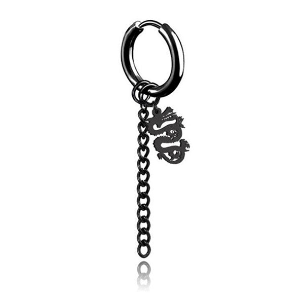 Boucle d'oreille dragon enchainé