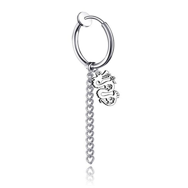 Boucle d'oreille dragon enchainé