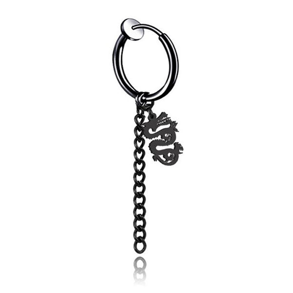 Boucle d'oreille dragon enchainé