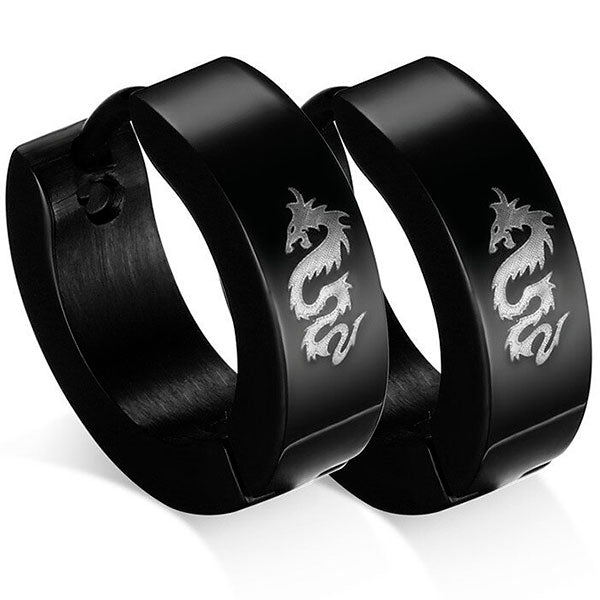 Boucle d'oreille homme dragon