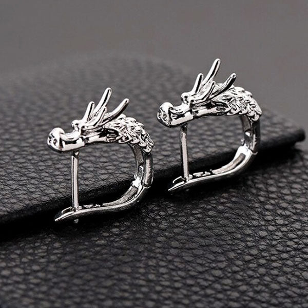 Boucles D’oreilles REGALROSE – Créoles Canard Dragon En Argent 925/1000 | Bijou Argent Massif Fantaisie