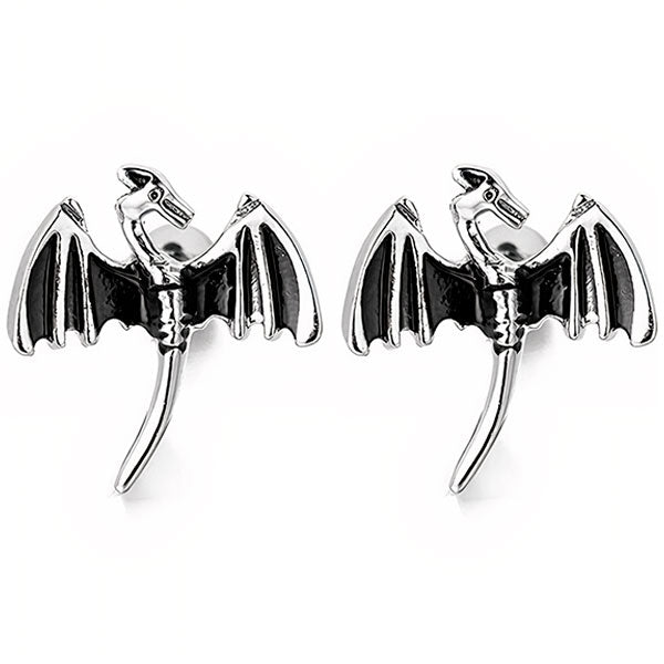 Boucles D'oreilles Homme Dragon Rétro - Créoles En Métal, Design Ethnique, Unisexe, Dimensions 1.6x0.4 Cm