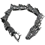 Bracelet dragon armure argentée