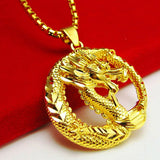 Collier Dragon Chinois Or
