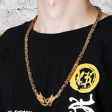 Collier Dragon Deux Frères (Acier)