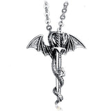 Collier dragon epee medievale