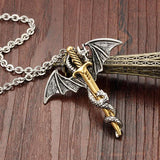 Collier dragon epee medievale