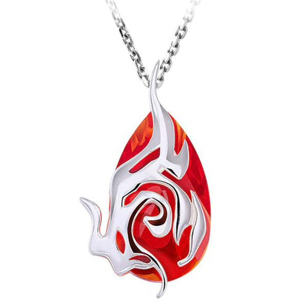 Collier dragon larme ardente