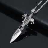 Collier épée double dragon