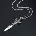 Collier epee double dragon