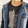 Collier rectangle argent