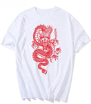 T-shirt blanc dragon rouge