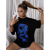 T Shirt Dragon Chinois Bleu