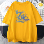 T Shirt Dragon Japonais Bleu