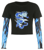 T-Shirt Dragon Manche Longue Femme